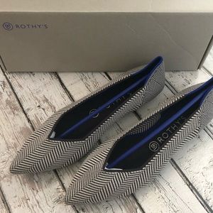 Rothy’s Flannel Gray Herringbone Flat 9.5